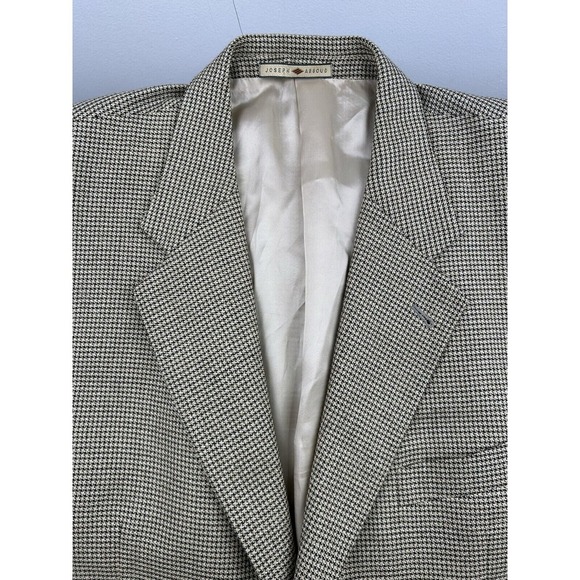 Joseph Abboud Sport Jacket Blazer Mens 42R Wool Silk Houndstooth Gold Black - Picture 5 of 16